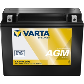 Varta 521 909 033 Powersports AGM Active MC batteri 12 volt 21Ah (+pol til højre)